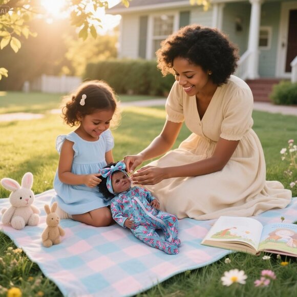 🆕18Inch Full Cloth Body With Vinyl Limbs Baby Doll Black Girl Realistic Doll - Picture 7 of 11